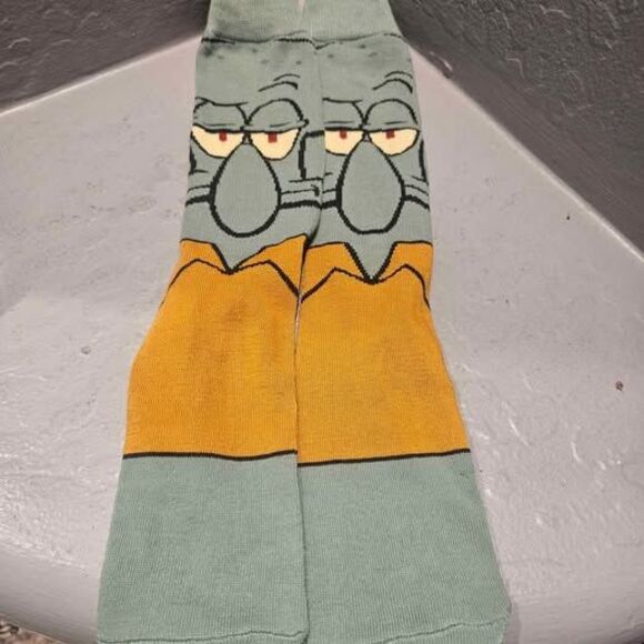 Sponge Bob Square Pants Squidward Socks size Large - Picture 1 of 4